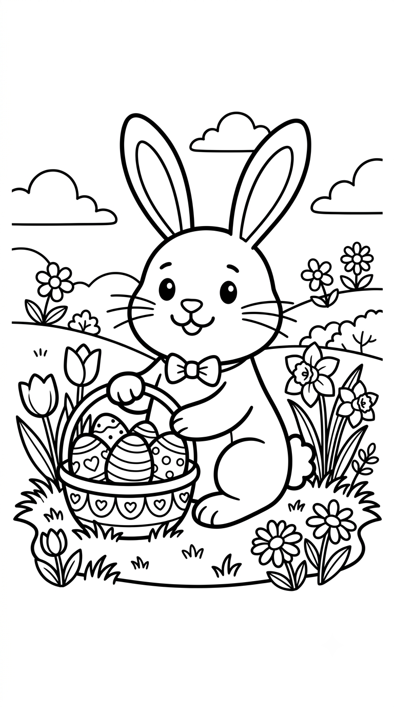 desenhos de Páscoa para colorir: Coelhinho da Páscoa