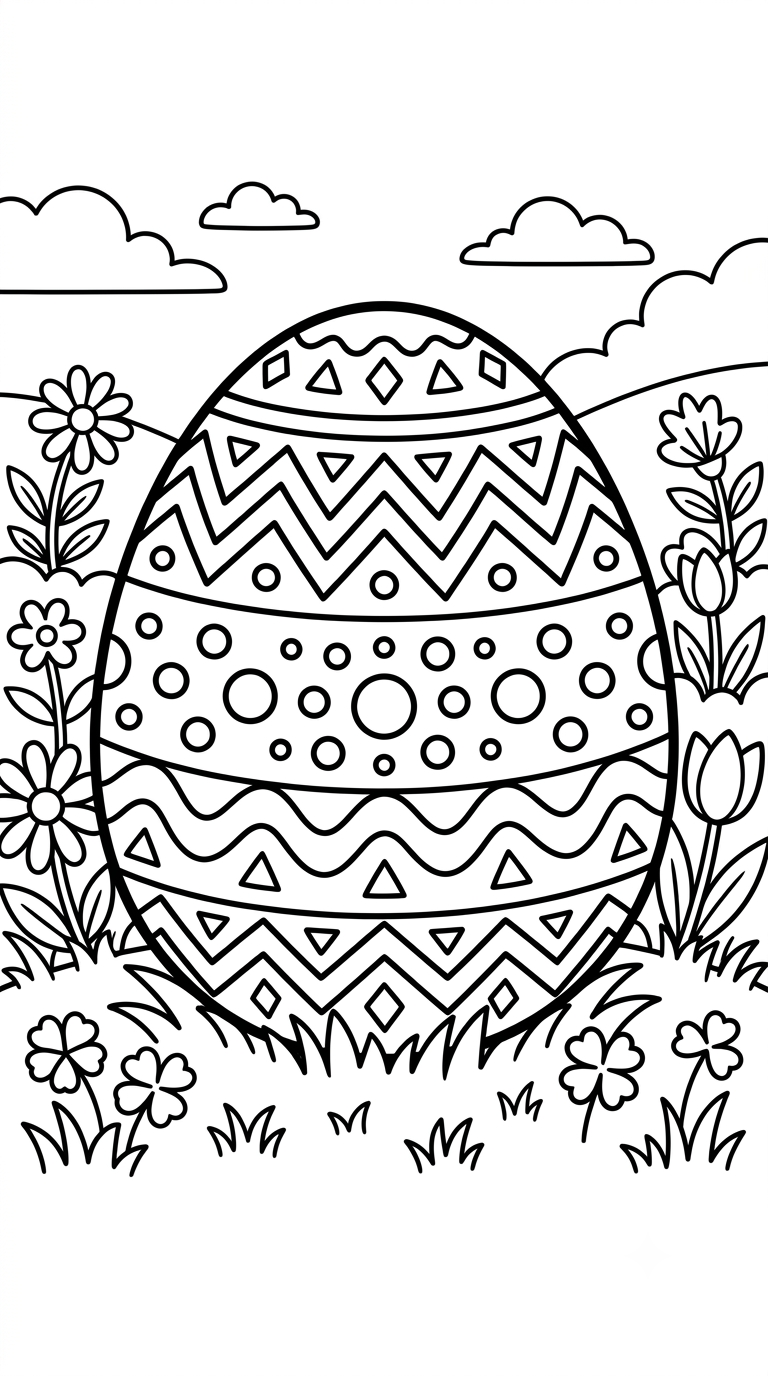 desenhos de Páscoa para colorir: Ovo Decorado