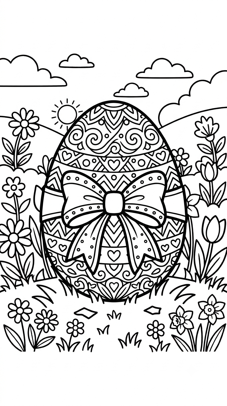 desenhos de Páscoa para colorir: Ovo de Páscoa Grande