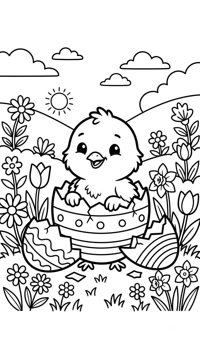 desenhos de Páscoa para colorir: Pintinho