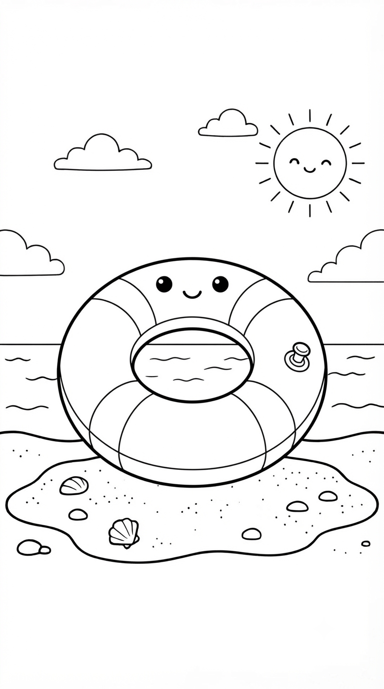 desenhos de praia para colorir: Boia