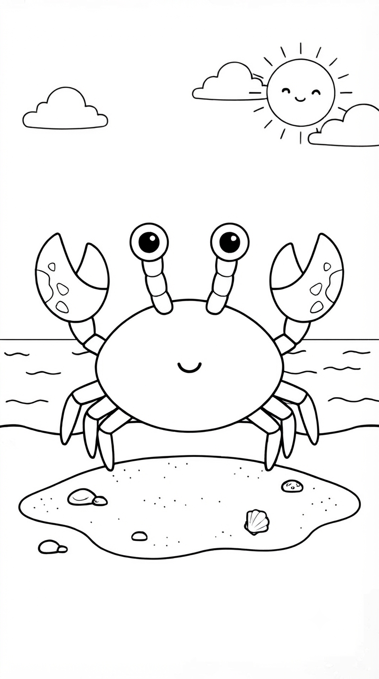 desenhos de praia para colorir: Caranguejo