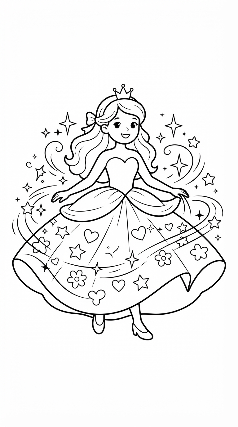 desenhos de princesa para colorir: Princesa do Baile