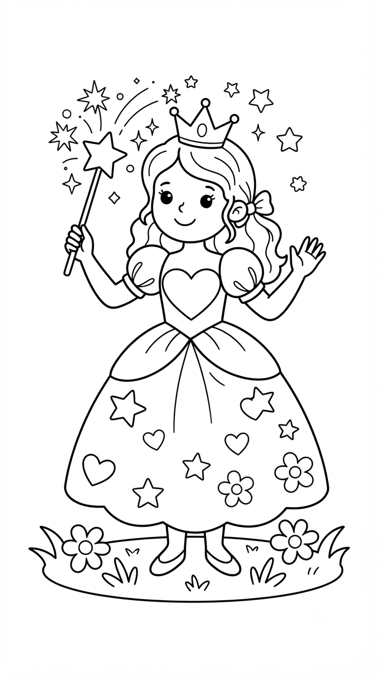 desenhos de princesa para colorir: Princesa Mágica